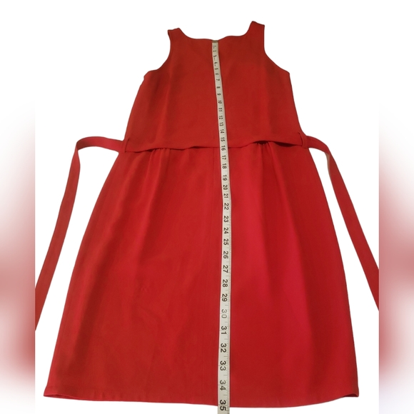 Burberry London Women's Size 6 Sleeveless Red Dress with Belt - Picture 13 of 16